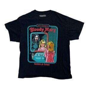 Creepy Co Bloody Mary Horror Graphic T-Shirt Black Size Large Grunge